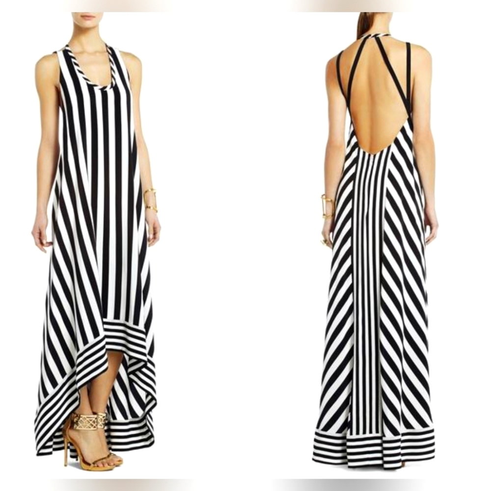 BCBGMAXAZRIA GIA HI LOW GIA SILK DRESS